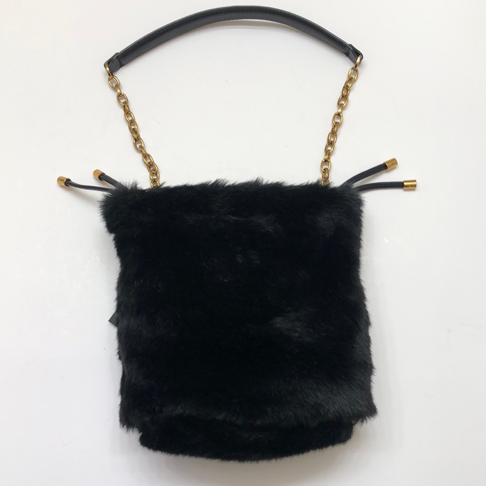 NWT Love & Lore Black Faux Fur Crossbody Bag